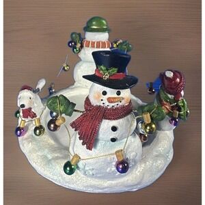 Yankee Candle Snowman Dog & Christmas Lights Large Jar Candle Holder 1628690